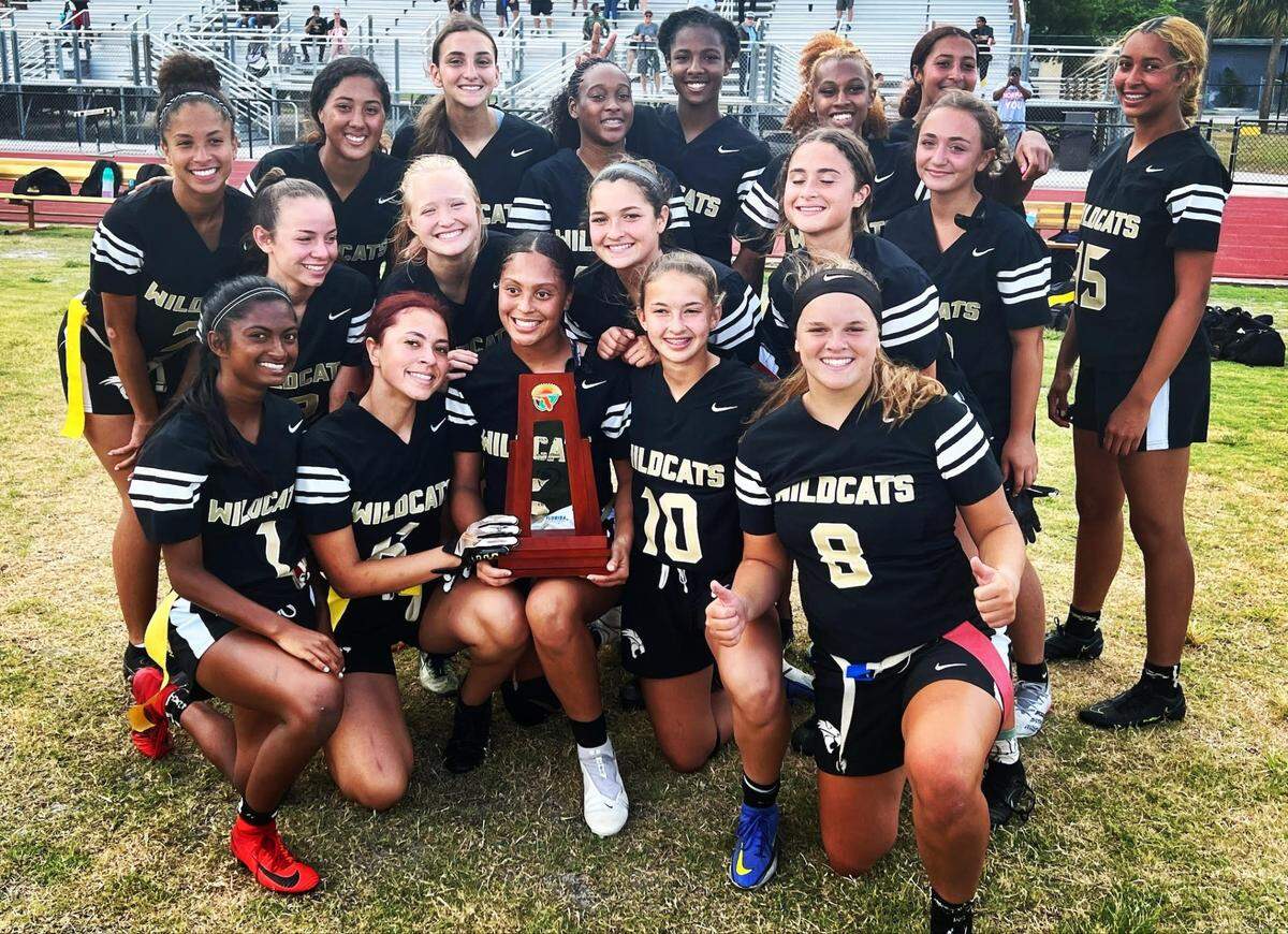 The Western girls’ flag football team.