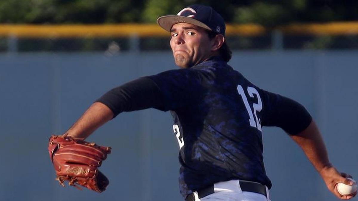 
Columbus High’s Chris Coipel throws a pitch against Flanagan on Tuesday, May12, 2015.
