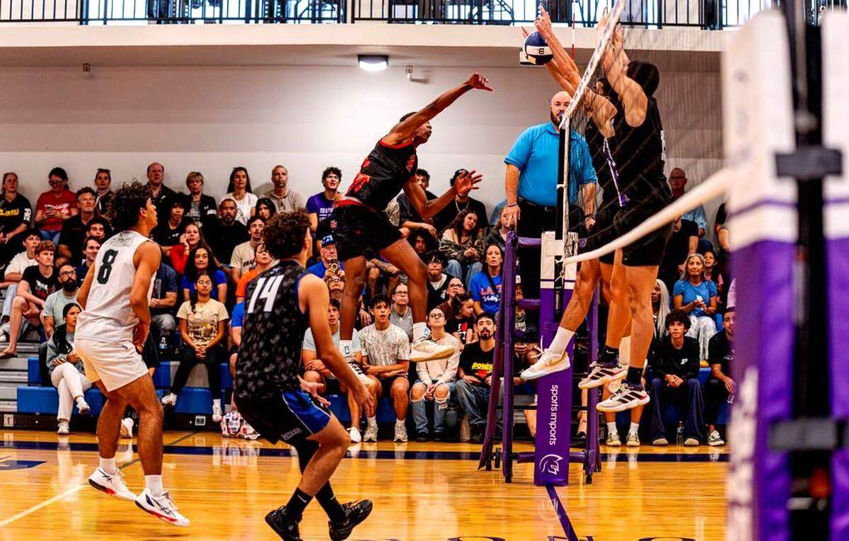 Dantrelle Fuller of Palmetto had four kills for the South during the annual Miami-Dade High School Boys’ Volleyball All-Star Game.