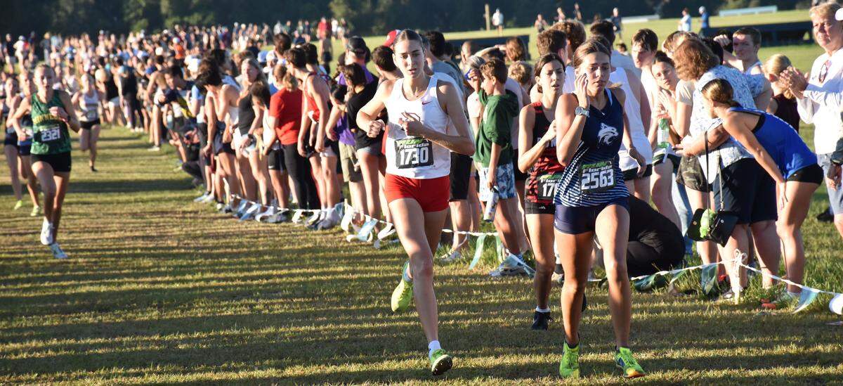 Julieta Baudini of the Doral Academy girls’ cross-country team at the 12th annual Florida Horse Park XC Invitational in Ocala.