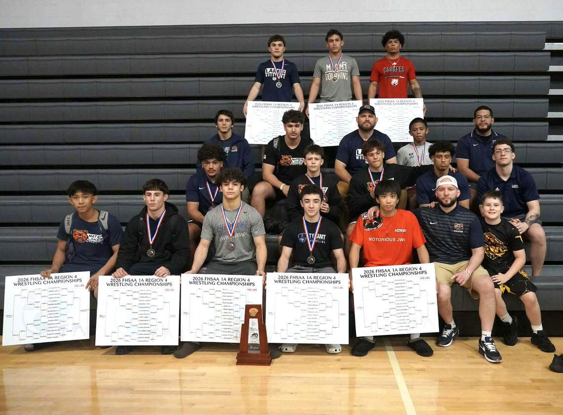 The Region 4-1A champion Mater Lakes Academy boys’ wrestling team.