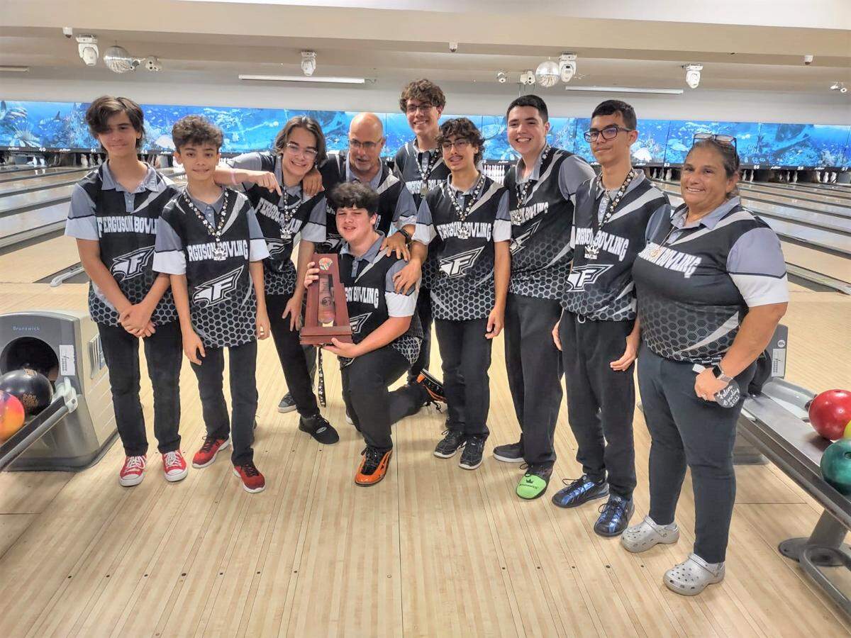 The Ferguson boys’ bowling team won a district title.