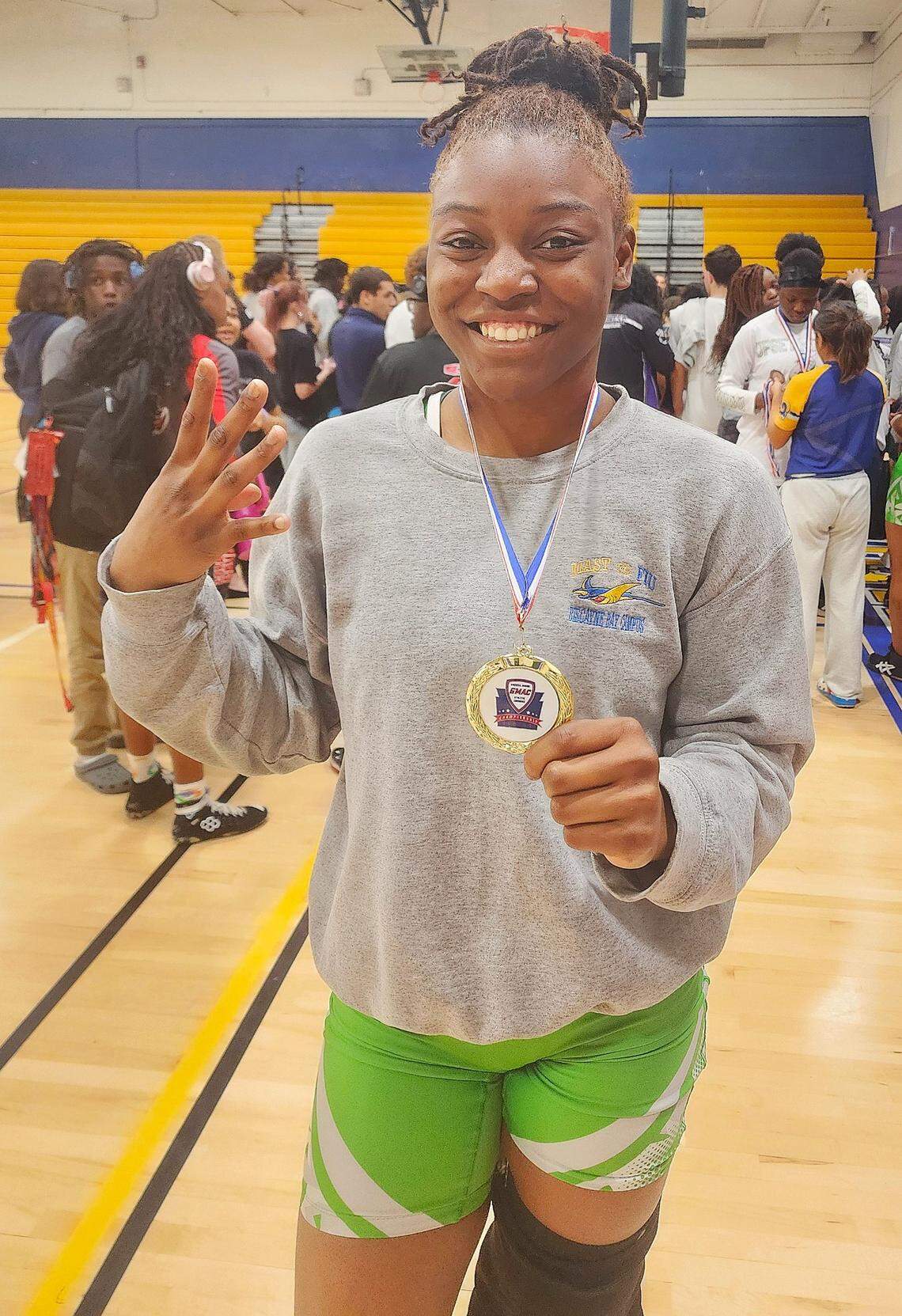 Mya Bethel of the North Miami girls’ wrestling team.