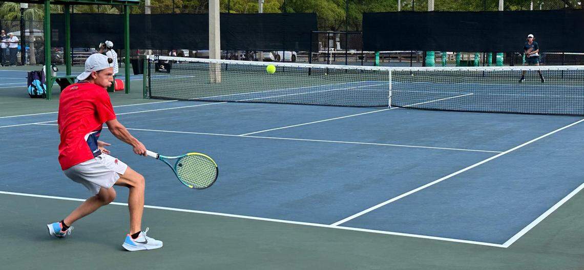 Gabriel Cottone clinched the region title for the Doral Academy boys’ tennis team.