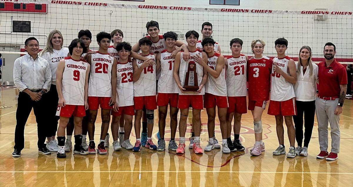 The Cardinal Gibbons boys’ volleyball team won a district title.