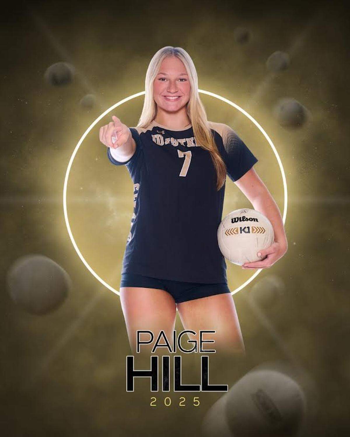 Paige Hill of the Western girls’ volleyball team.