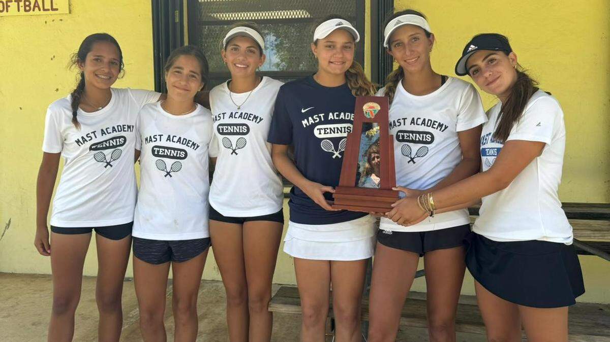 The MAST Academy girls’ tennis team.