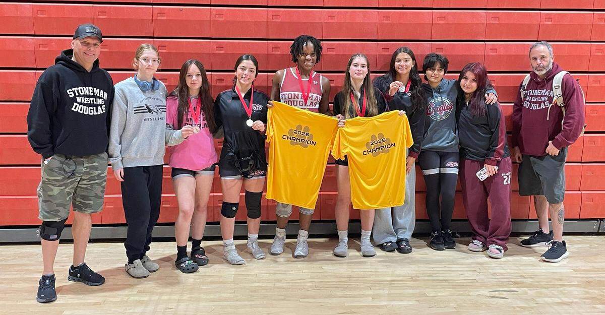 The Stoneman Douglas girls’ wrestling team