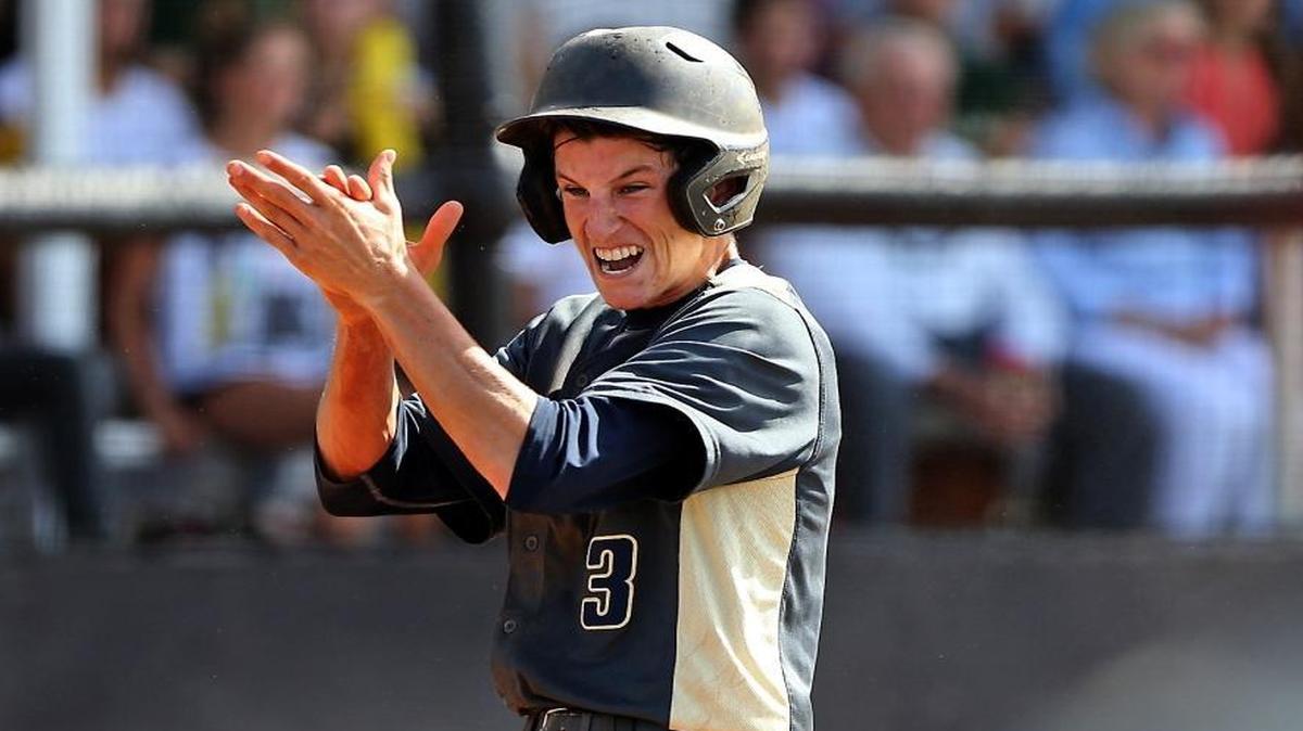 Calvary Christian's Jack Durkin crosses home plate for the first run of the game in the first inning as Westminster Christian hosted Calvary Christian in a baseball regional playoff on Tues., May 16, 2017.
