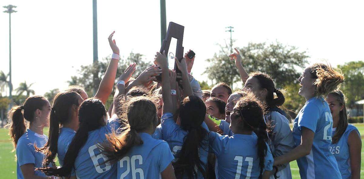 The district champion Lourdes girls’ soccer team.