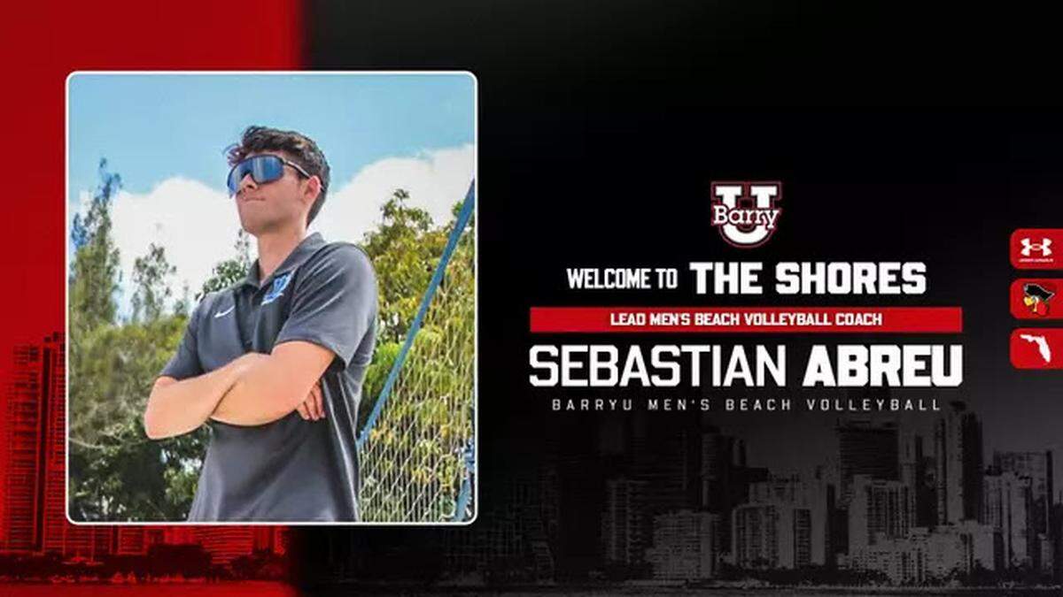Miami’s Sebastian Abreu, who coached high school volleyball in South Florida, is the new men’s beach volleyball coach at Barry University in Miami Shores.