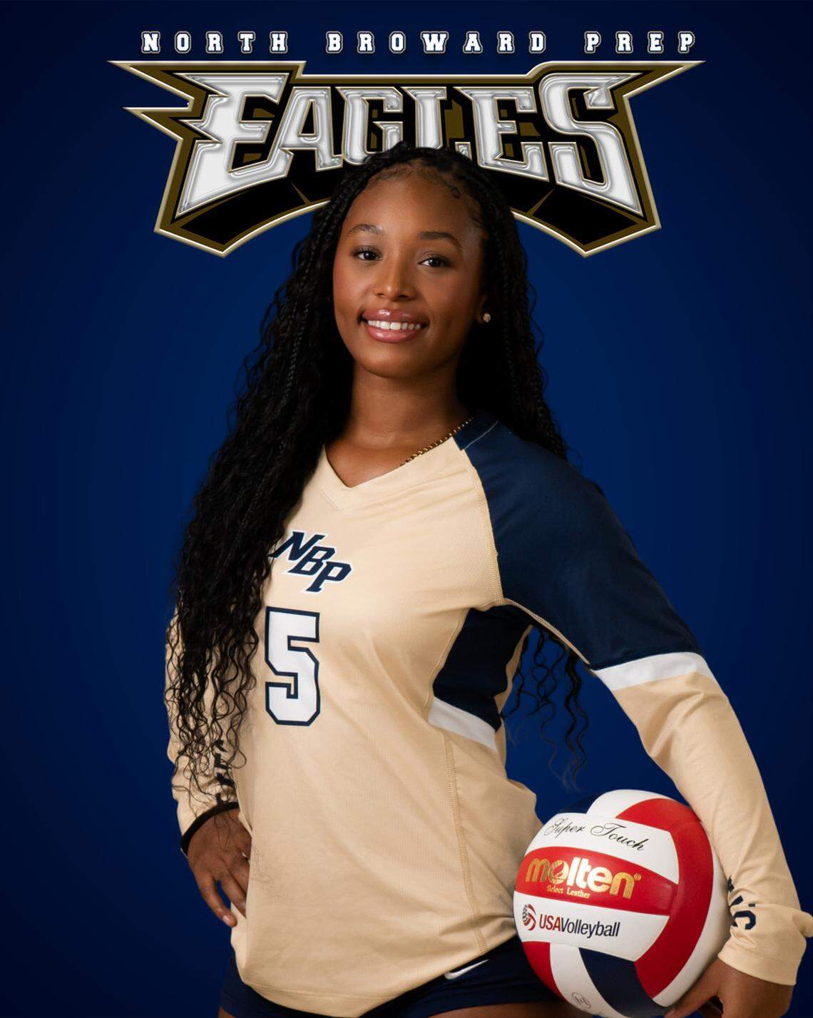 Destiny Wiggins of North Broward Prep volleyball.