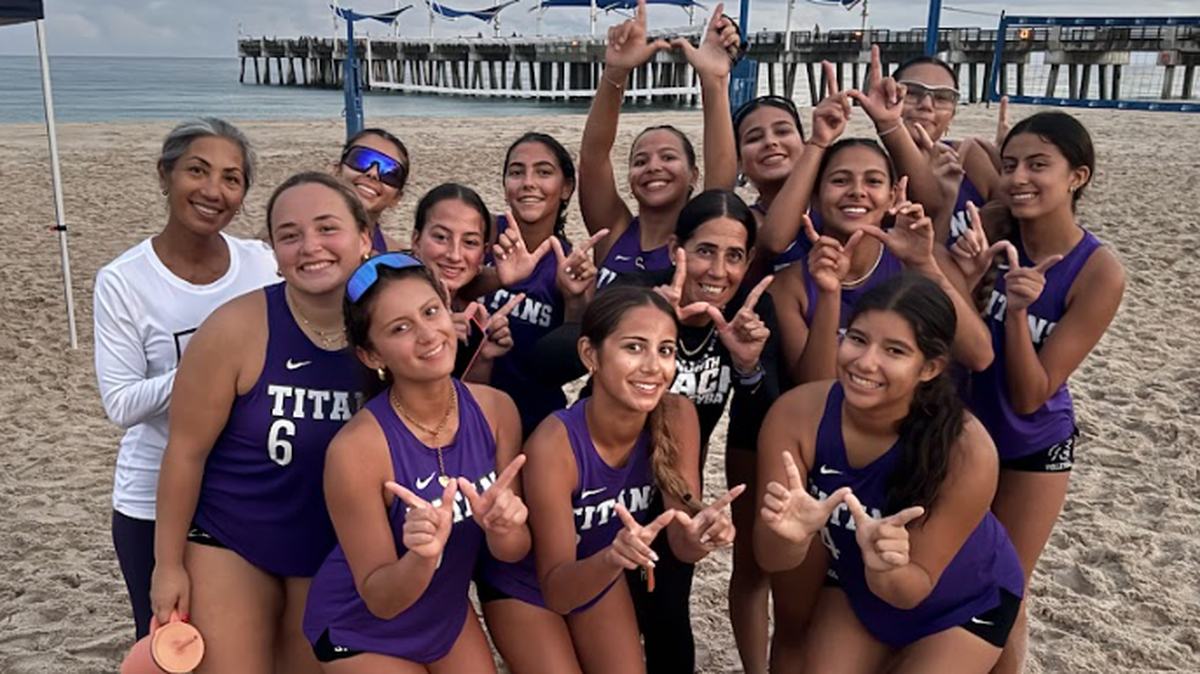 The True North beach volleyball team.
