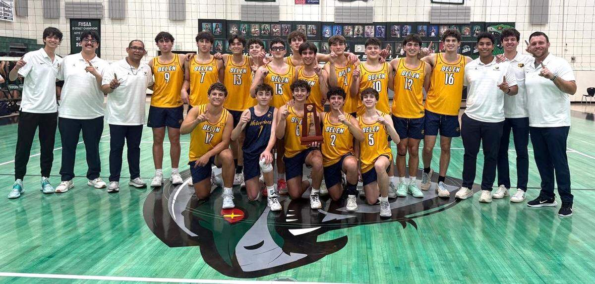 The district champion Belen Jesuit boys’ volleyball team.