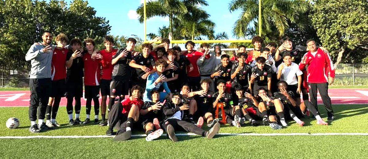 The district champion Miami Beach boys’ soccer team.