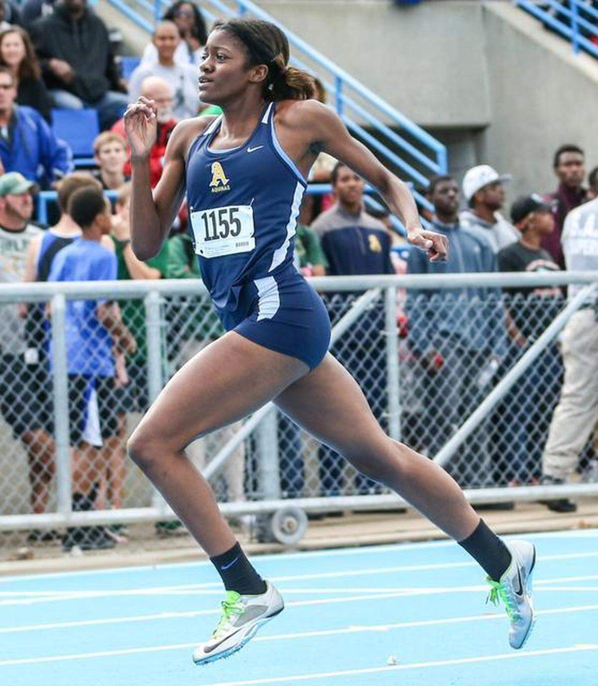 FHSAA 2024 Hall of Famer Kendall Ellis of St. Thomas Aquinas HS. In this 2014 file photo, she captured her fourth 400-meter state title in 52.95, which was just a shade off the state record of 52.51, and helped the Raiders girls win their 10th state title. at the University of North Florida in Jacksonville.