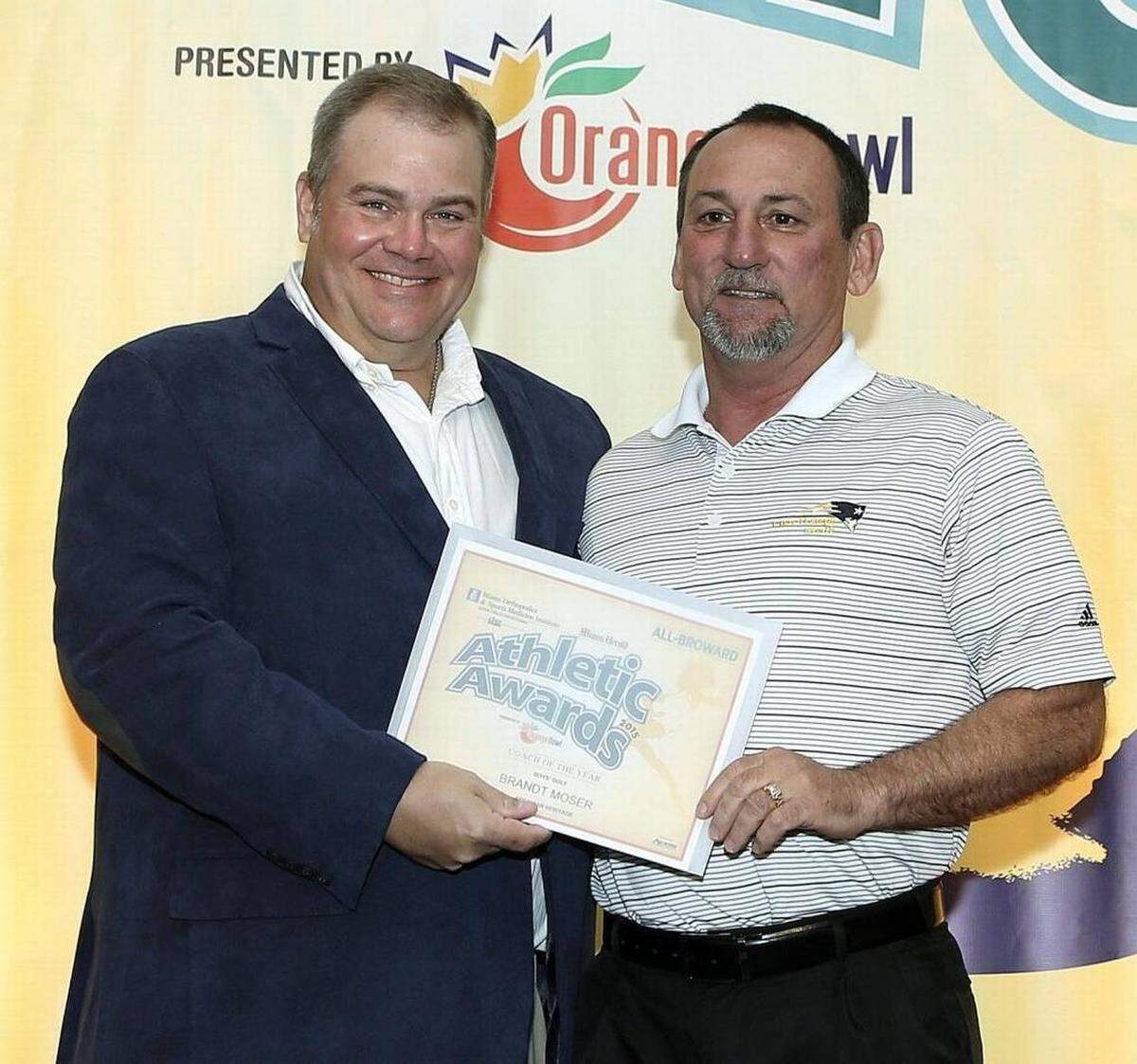 American Heritage’s Brandt Moser is once again the Miami Herald’s Broward Boys’ Golf Coach of the Year after leading his team to a state championship. Heritage girls’ golf coach Mike Carlin won the Girls’ Coach of the Year award.