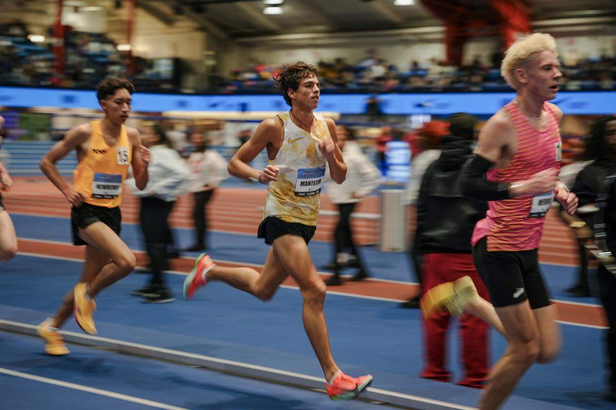 Junior Marcelo Mantecon (middle) of Belen Jesuit is following up a stellar cross-country season with an amazing track & field season.