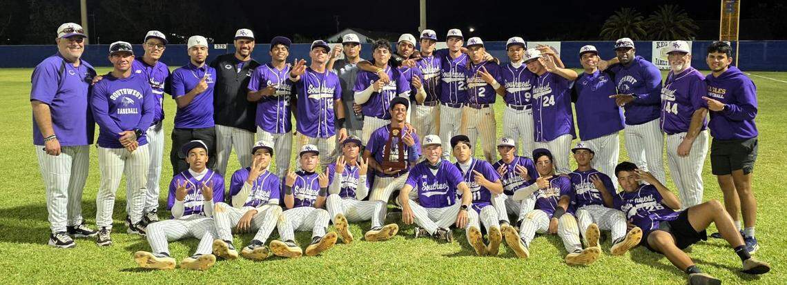 The district champion Southwest baseball team.