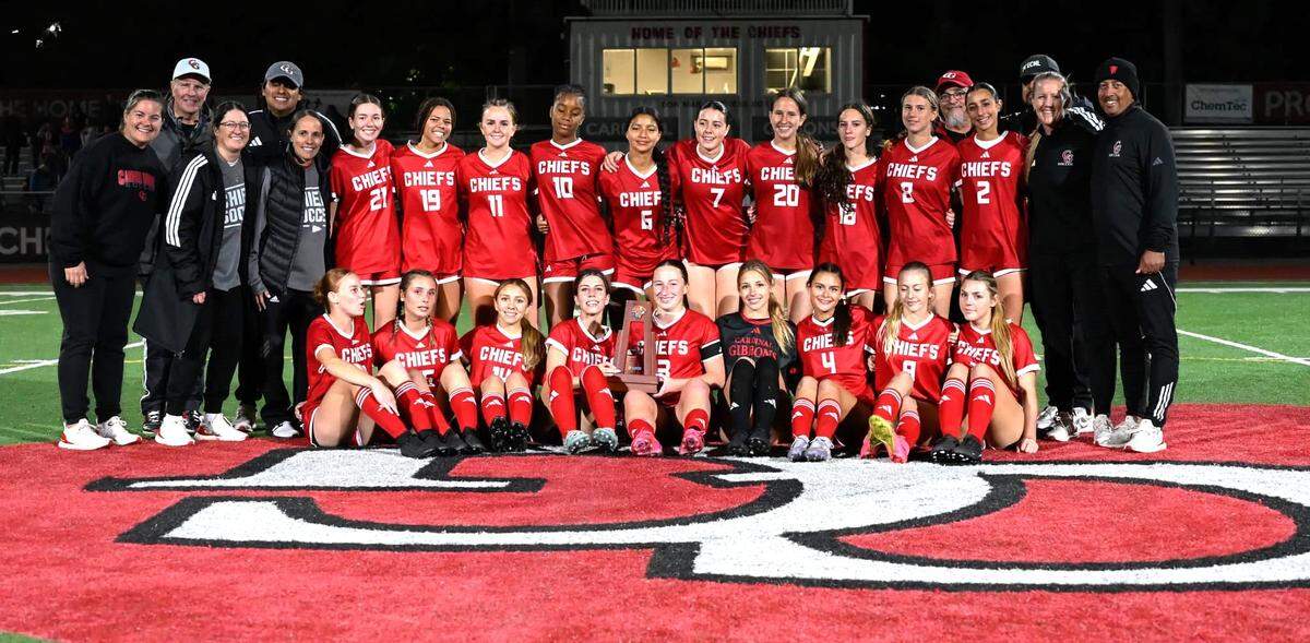 The district champion Cardinal Gibbons girls’ soccer team.