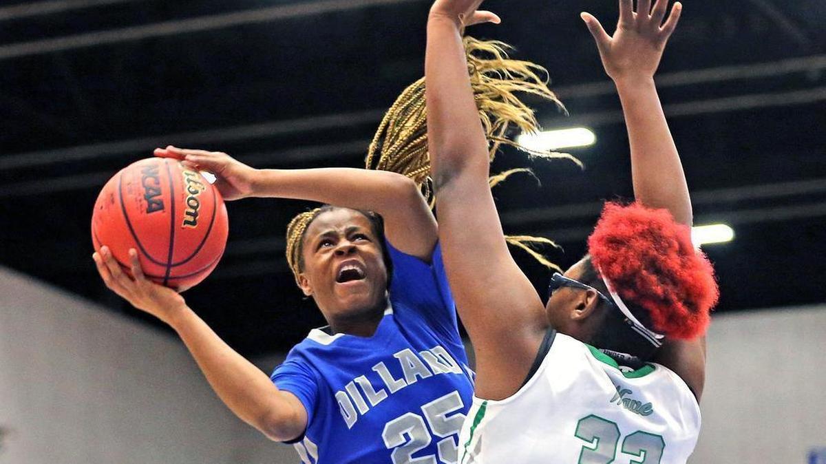 Dillard HS Genovea Johnson, seen here in a file photo from the 2018 Class 7A state semifinals, hit a game-wining three-pointer from inside halfcourt to lead the Panthers to the BCAA Big 8 championship.