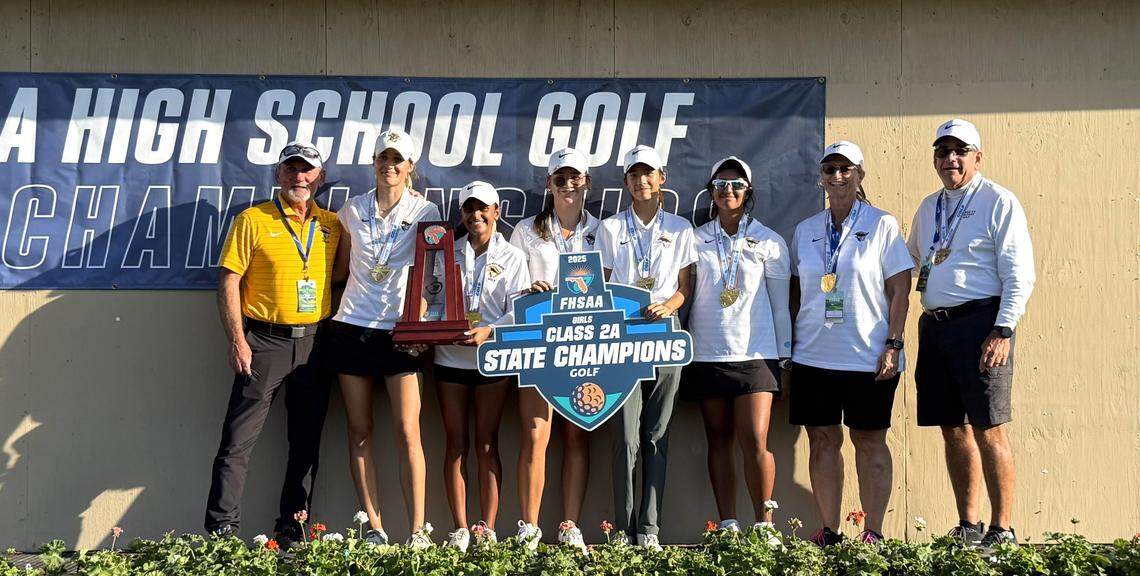 The Plantation American Heritage girls’ golf team won the FHSAA Class 2A Girls’ Golf State Championship at Howey-in-the Hills.