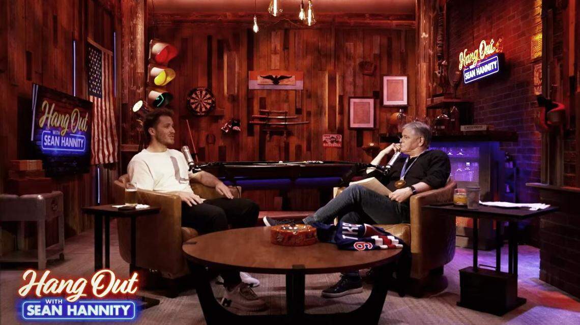 Sean Hannity’s new podcast “Hang Out with Sean Hannity” is under the FOX News Media banner from Hannity’s new “man cave” in South Florida. Florida Panthers and Team USA hockey star Matthew Tkachuk was the second guest on Hannity’s new podcast.