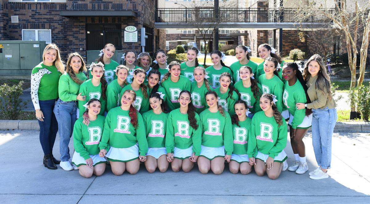 The state champion St. Brendan competitive cheerleading team.