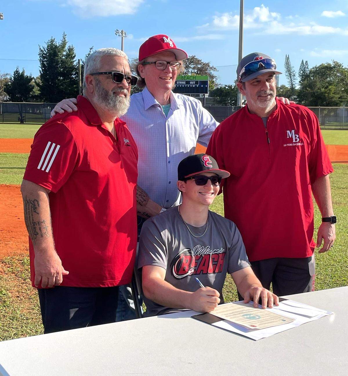 Miami Beach senior baseball player Jacob Gaynor signed with Grinnell College, an NCAA Division III program in Iowa.