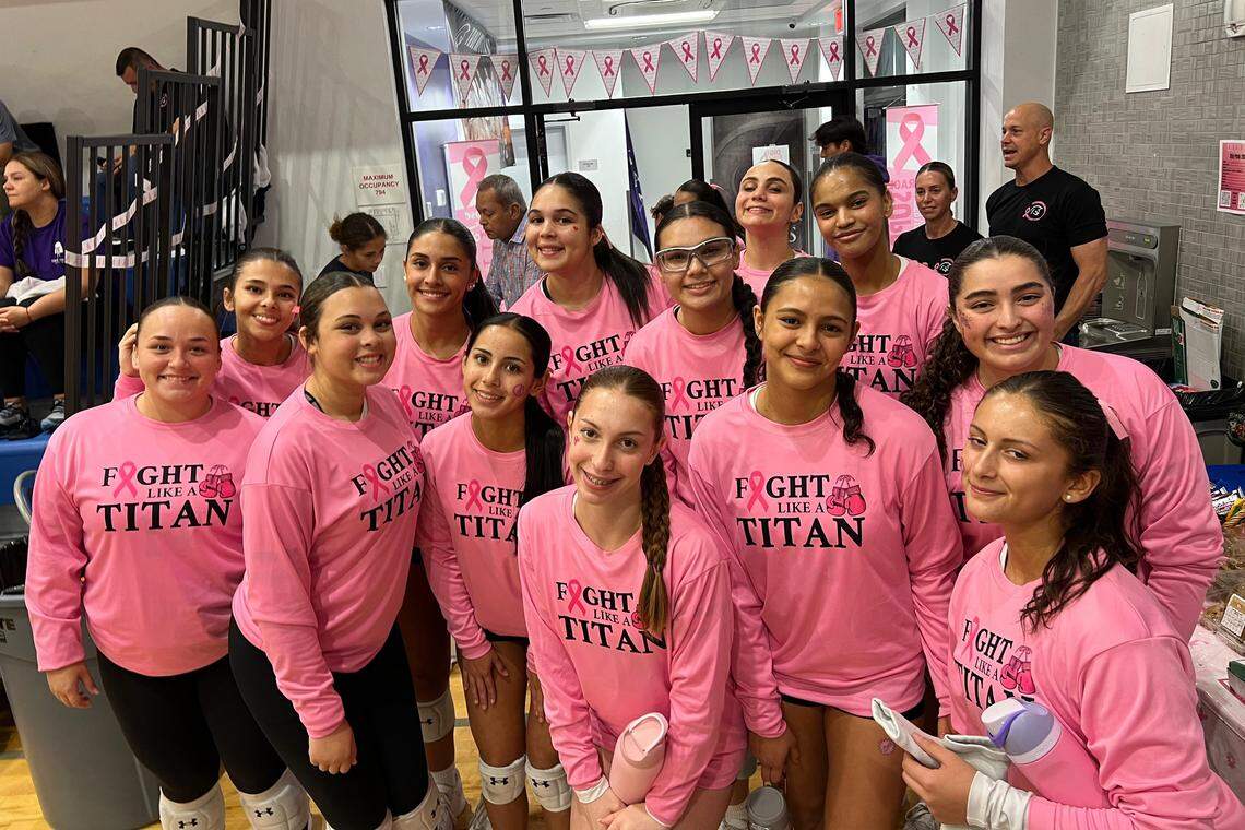 The True North girls’ volleyball team hosted its annual Dig Pink match to raise money for breast cancer research.