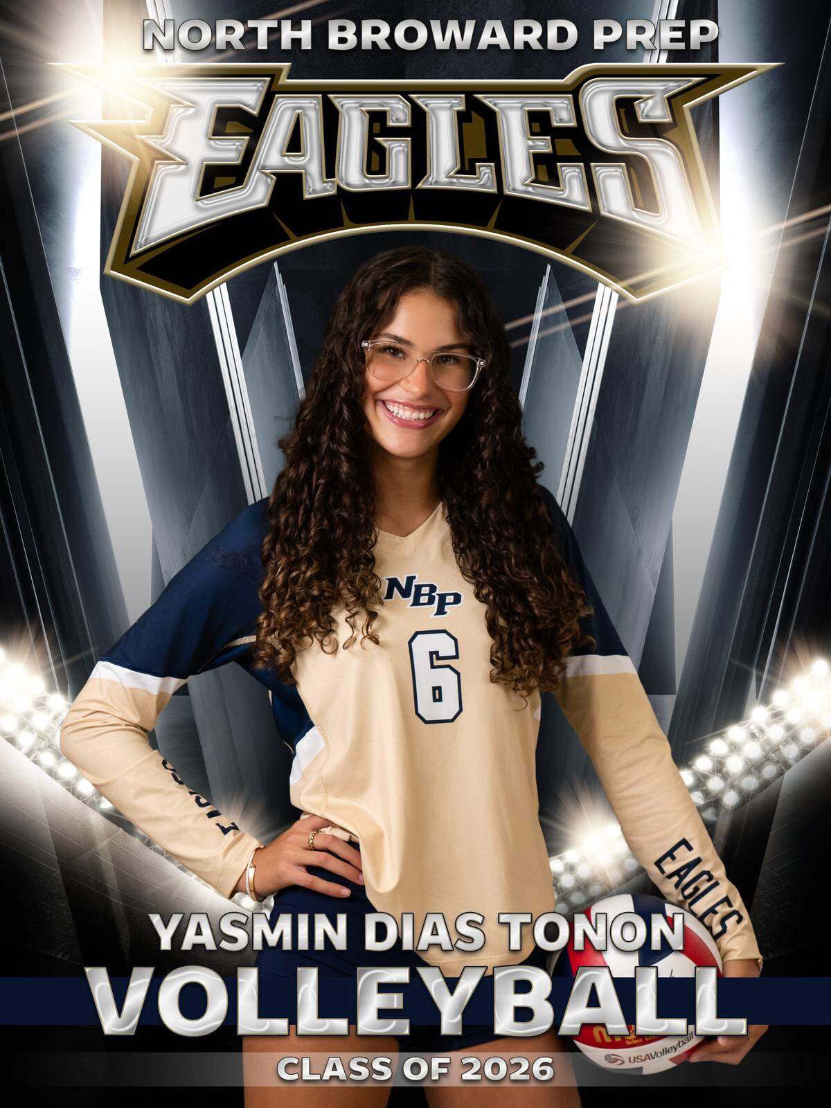 Yasmin Dias Tonon of the North Broward Prep girls’ volleyball team.