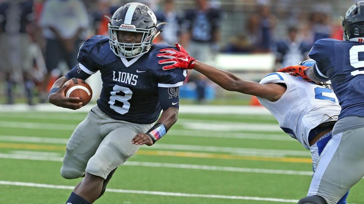 Chaminade-Madonna running back Shaun Shivers scores a touchdown against North Miami Beach on Sept. 2, 2016. On Nov. 11, 2016, Shivers had touchdown runs of 51, 60 and 63 yards, and finished with 198 yards on 11 carries in a playoff rout of Cardinal Newman.