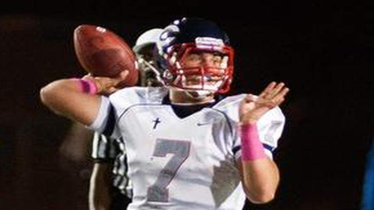 
Tucker Bierne has completed 56 percent of his passes this season for 1,685 yards and 19 touchdowns.
