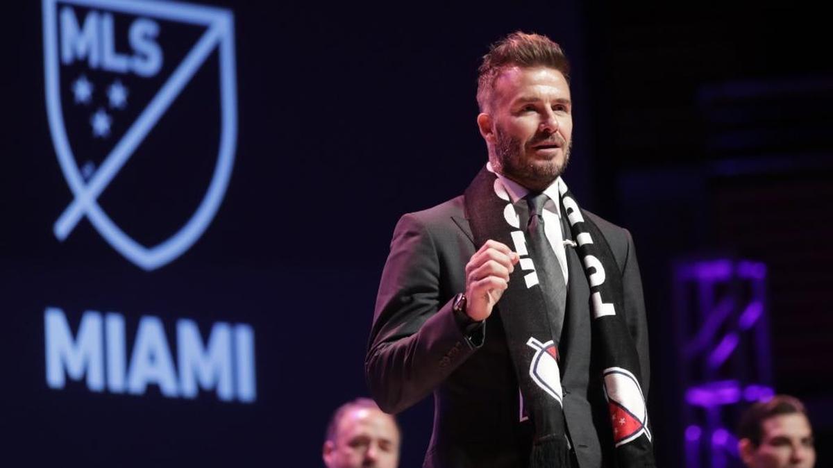 David Beckham speaks at an event where it was announced that Major League Soccer is bringing an expansion team to Miami, Monday, Jan. 29, 2018, in Miami.