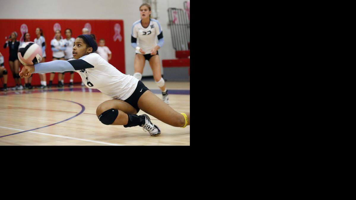 
Dig: Ransom Everglades’ Sydney Bent gets low for a return Saturday against Clearwater Central Catholic.
