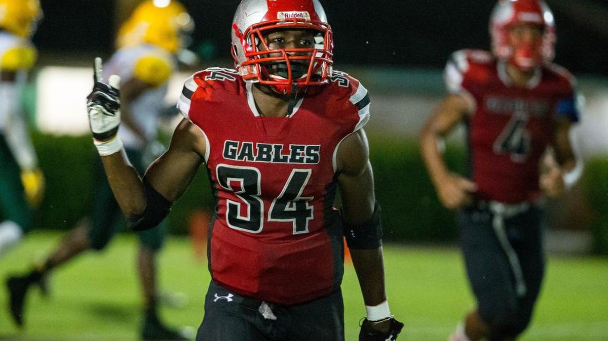 
Coral Gables running back Amir Rasul.
