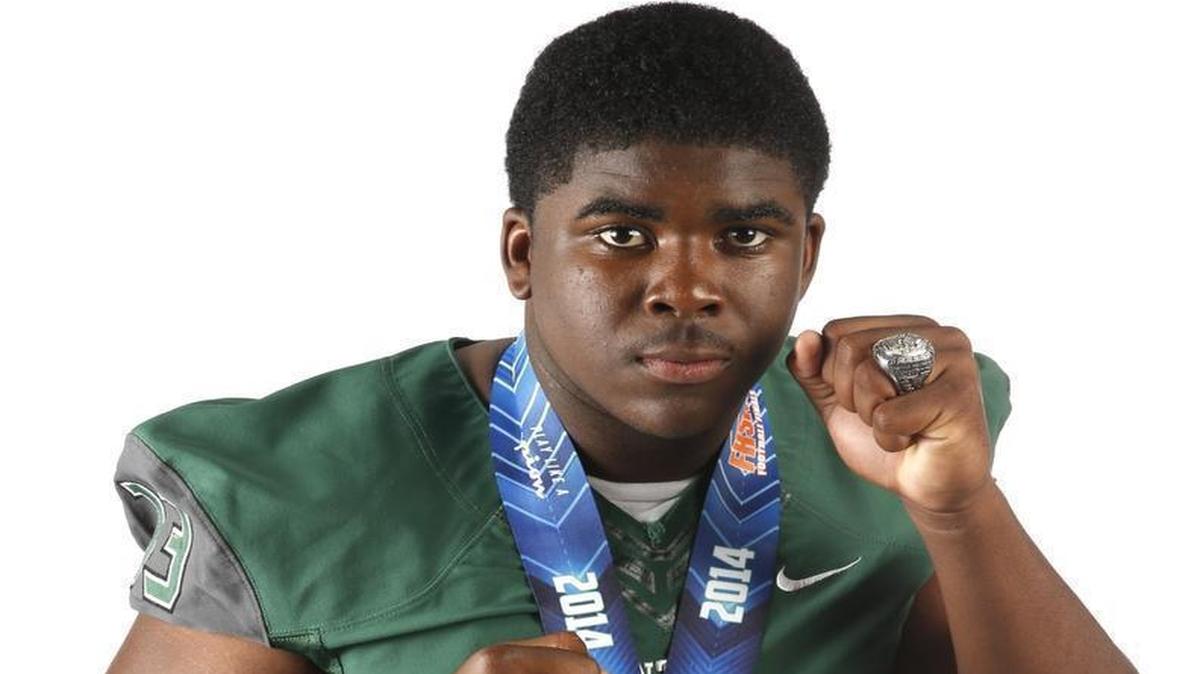 Miami Central star defensive end Keir Thomas.