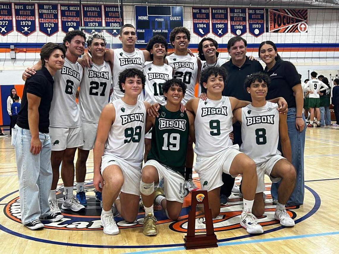 The Reagan boys’ volleyball team won the district title for the first time in program history.