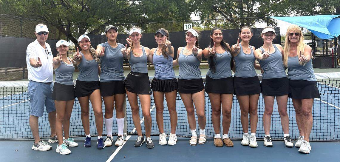 The region champ Miami Palmetto girls’ tennis team.