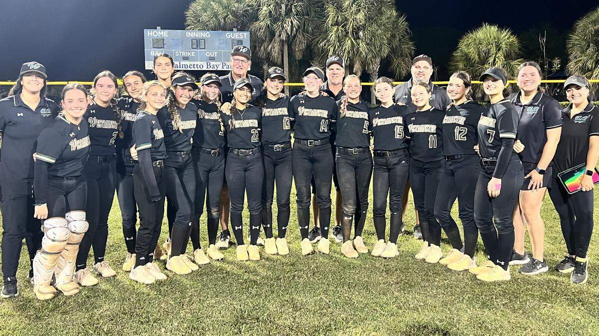 The region champion Westminster Christian softball team.