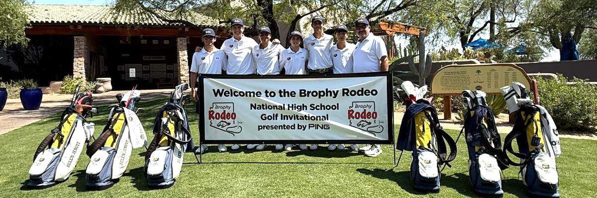 The Belen Jesuit boys’ gofl team at the Brophy Rodeo, presented by Ping at Grayhawk Golf Club in Scottsdale, Arizona.
