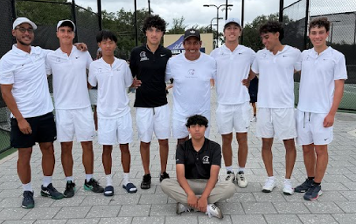 The region champion True North boys’ tennis team.