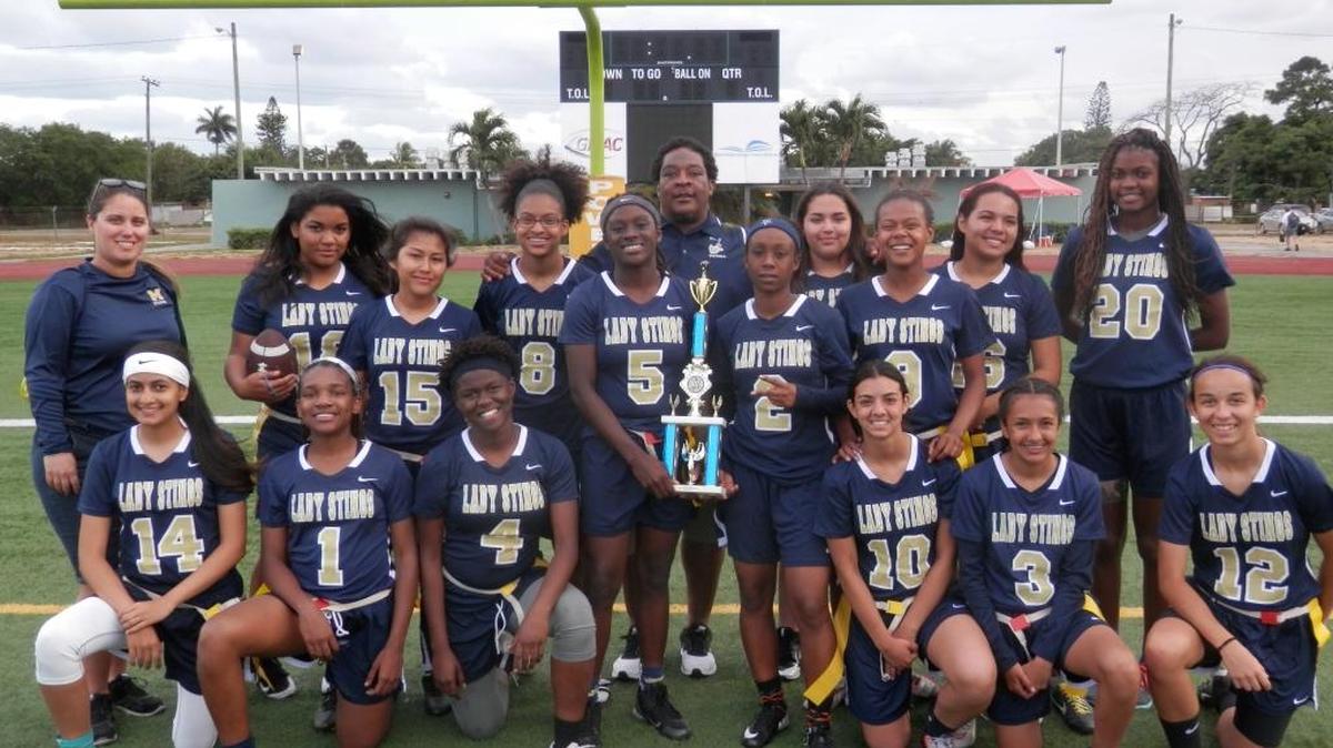 The Miami High Stingarees became the first flag football team to win a GMAC championship on Wednesday following its 20-0 shutout of Jackson at Traz Powell Stadium.