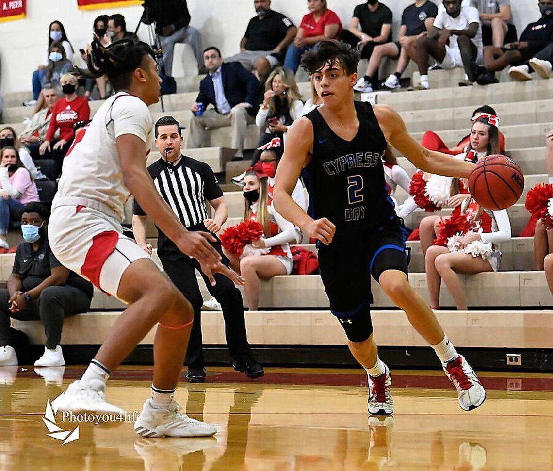 Kevin Pazmino of the Cypress Bay boys’ basketball team.