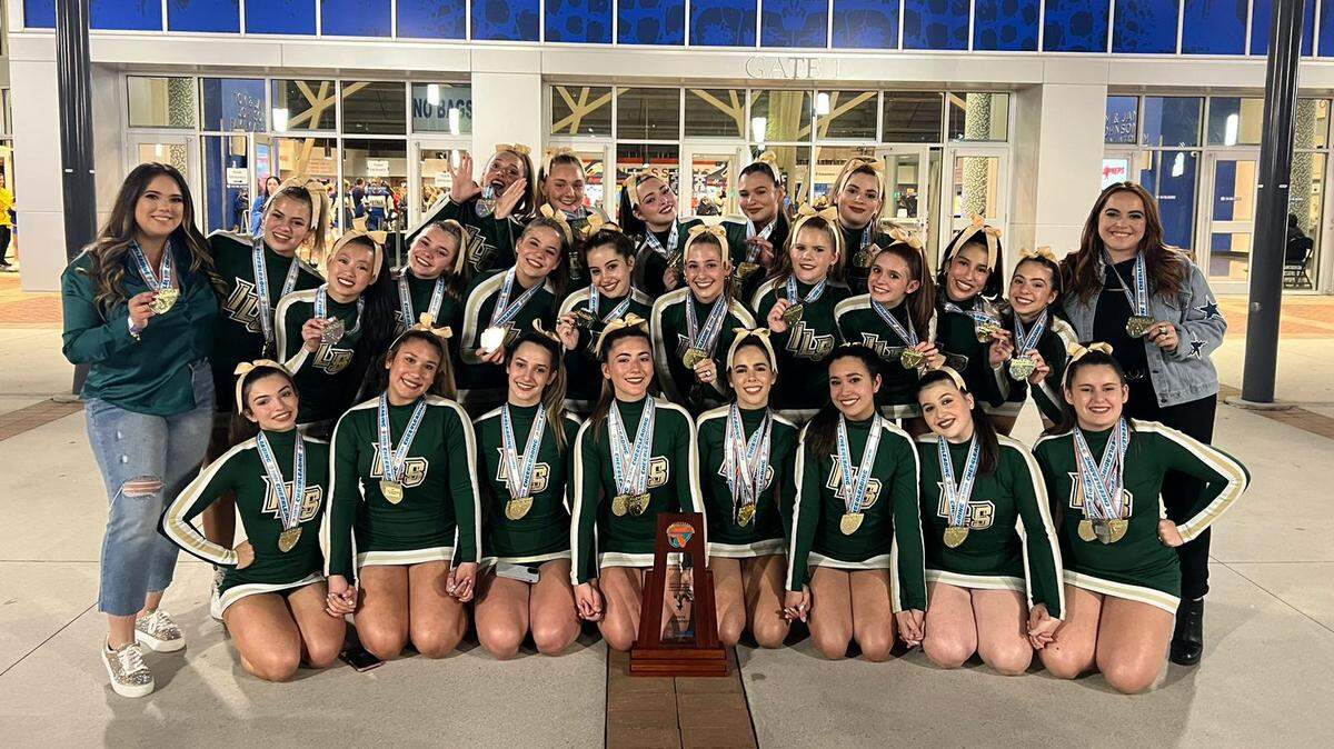 The LaSalle cheerleading team won its third state title.