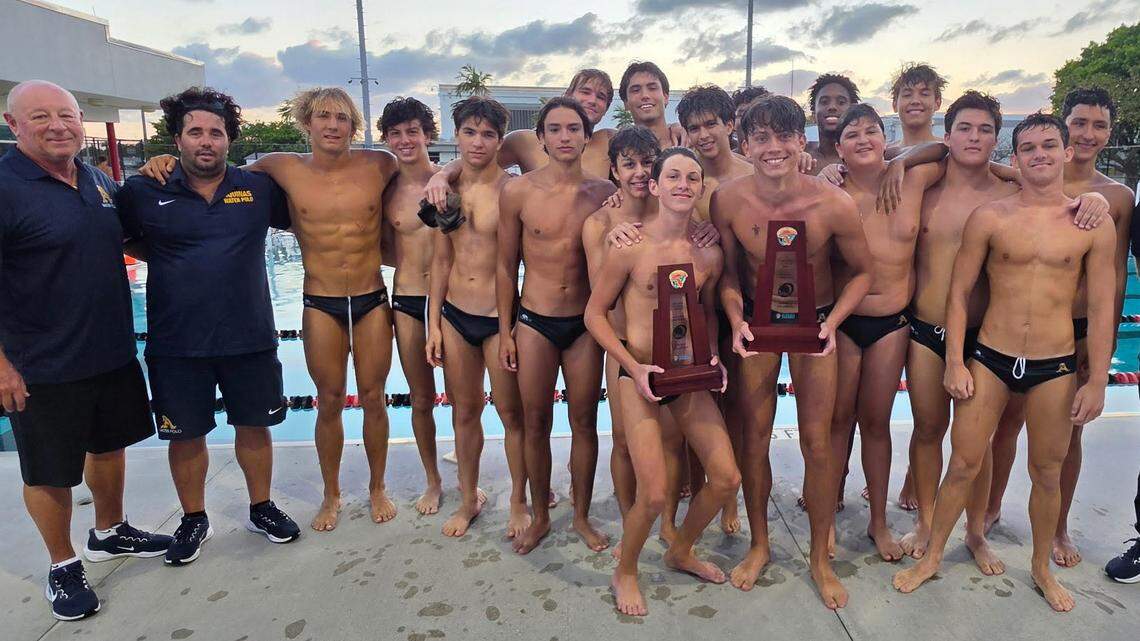 The region champion St. Thomas Aquinas boys’ water polo team.
