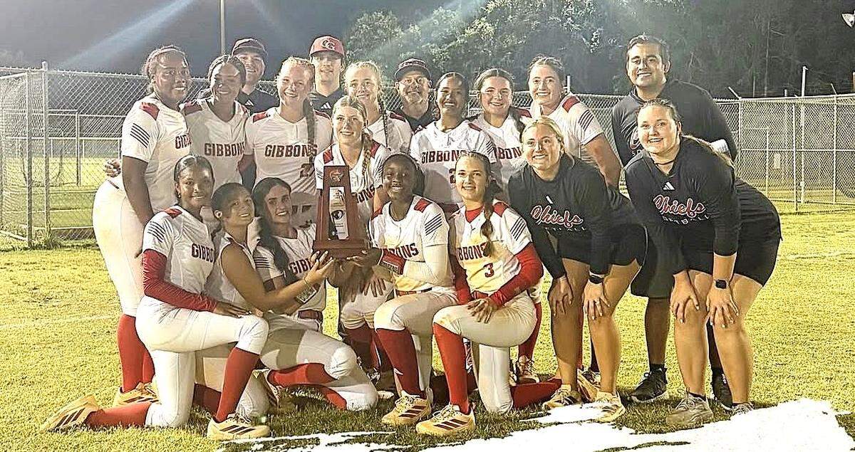 The district champion Cardinal Gibbons softball team.