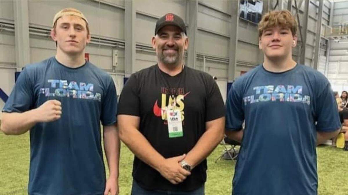 Michael Mocco (left) of Cardinal Gibbons competed for Team Florida at the 16U National Dual Meet Championships in Illinois. He went 16-0 to make the All Tournament team.