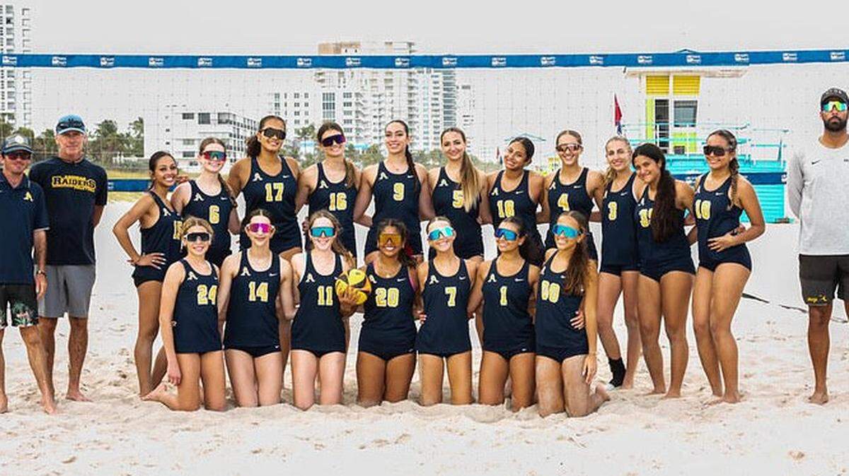 The state runner-up and region champion St. Thomas Aquinas beach volleyball team.