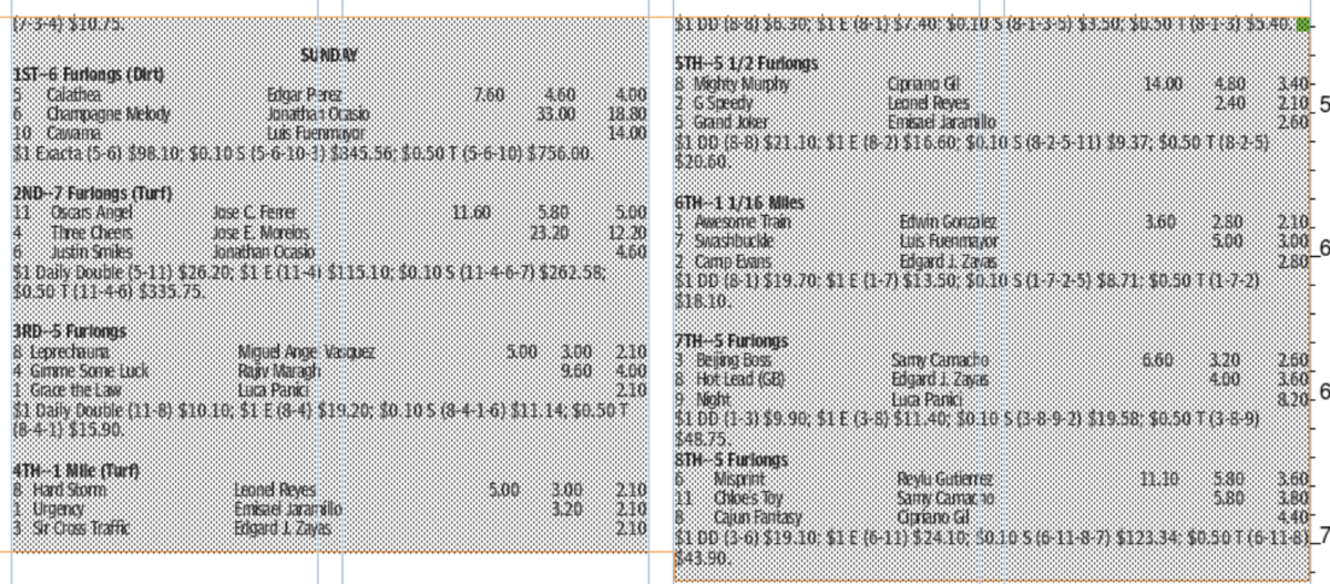 Gulfstream Park results (Oct. 19, 2025) races 1-8.